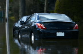 Flooded cars in North Carolina